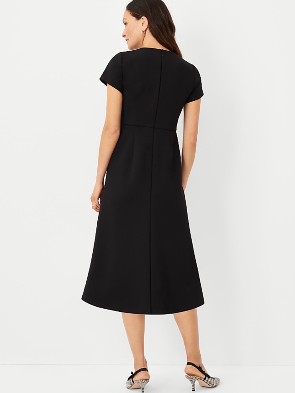 Ann Taylor The Midi Flare Dress in Double Knit